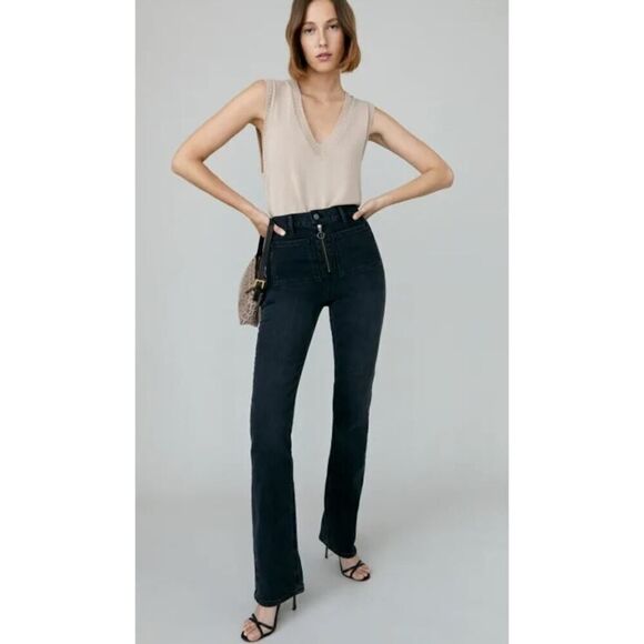 Reformation Peyton Zip Ultra High Rise Bootcut Jeans Sz. 25 - Picture 1 of 8